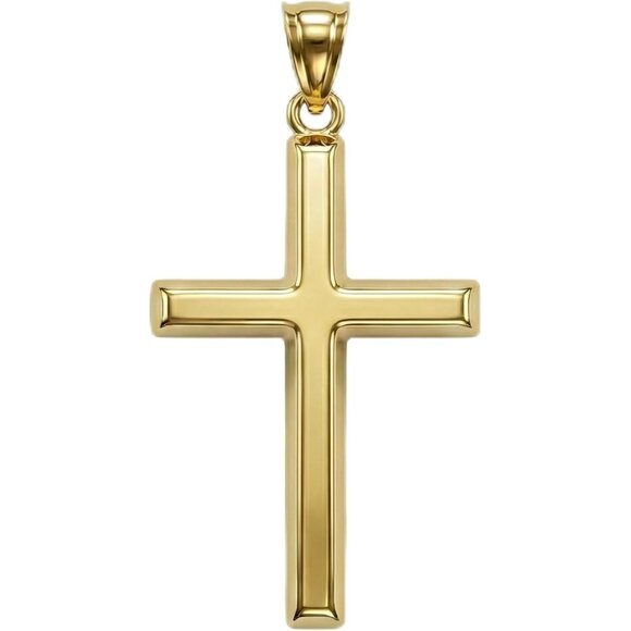 14k Gold Cross Pendant And 10k Gold Religious Charms for Men and Women Hypoalle